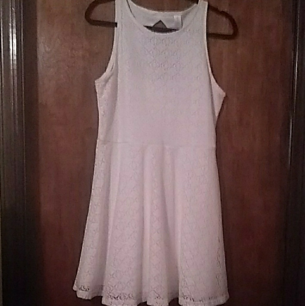 White polyester dress
